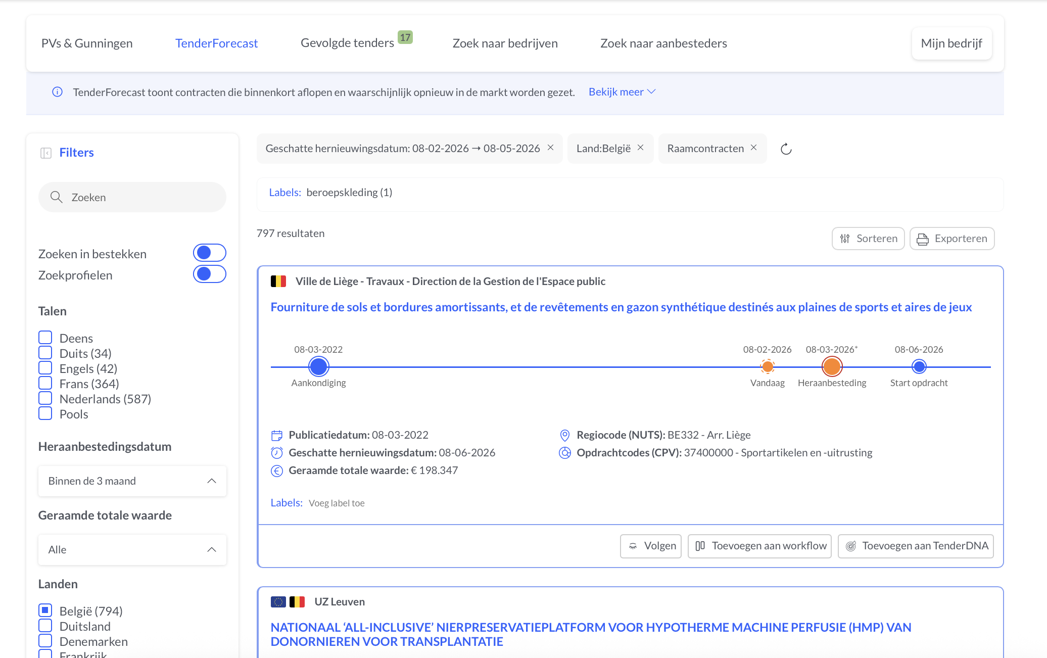 TenderForecast — anticipez les contrats arrivant à expiration